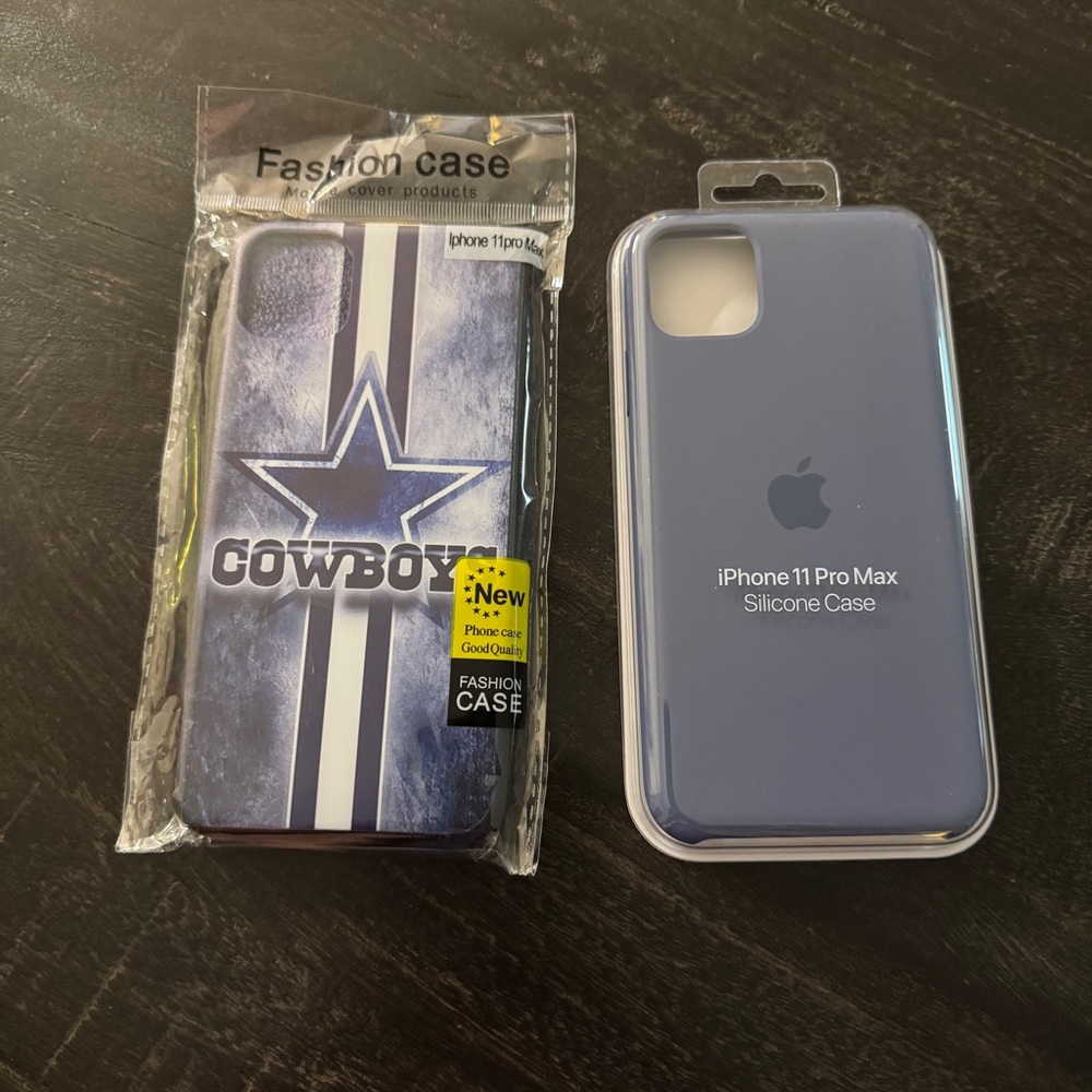 iPhone 11 Pro Max Case Lot (2) Apple Alaskan Blue + Cowboys NEW/Open Box